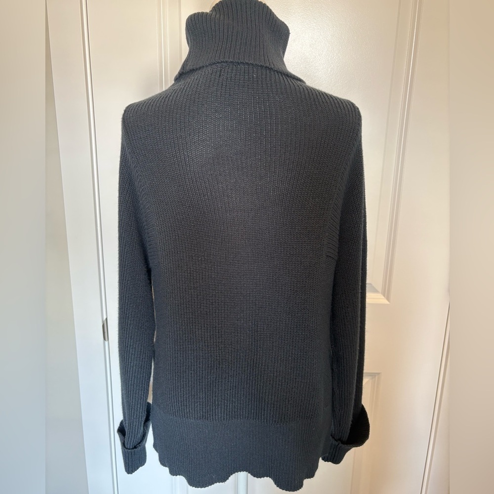 Gentle Fawn Ribbed Knit Turtleneck Sweater Relaxed Fit Deep Navy High size Small - Picture 4 of 11